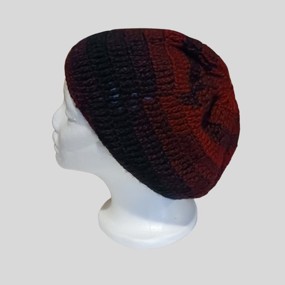 Unisex Beanie Black, Red, Burgundy - Picture 2 of 4